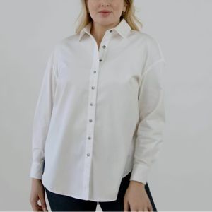 Mother Oxford White Button Down Shirt, Size 1 (Small)